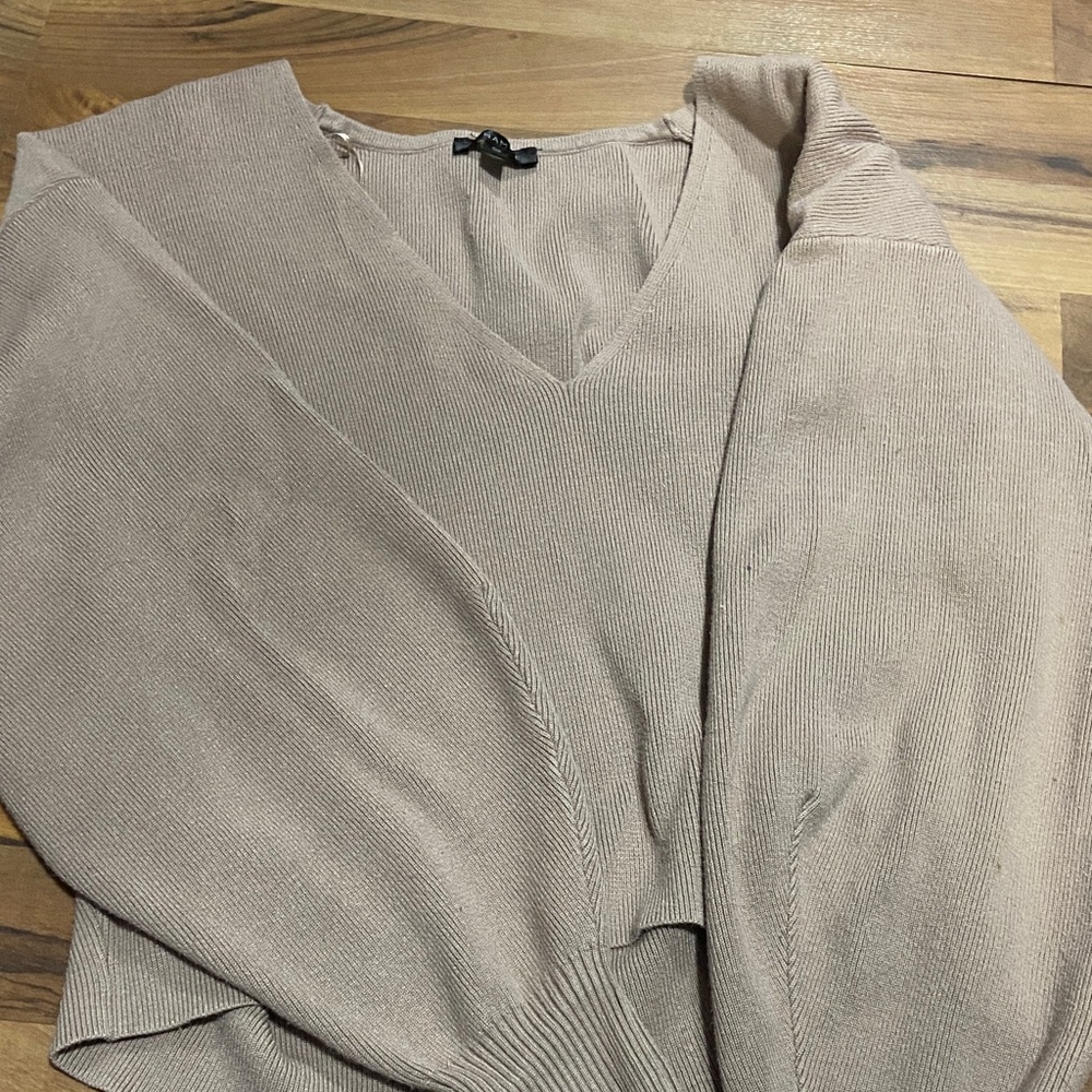 Dynamite Women's V-Neck Sweater in Taupe Beige